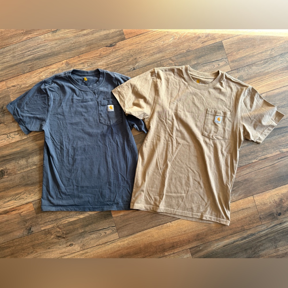 Carhartt Men's Pocket T-Shirts - Navy and Tan New and Used